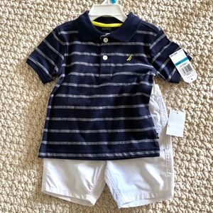 Nautica boys 24M polo and shorts set NWT